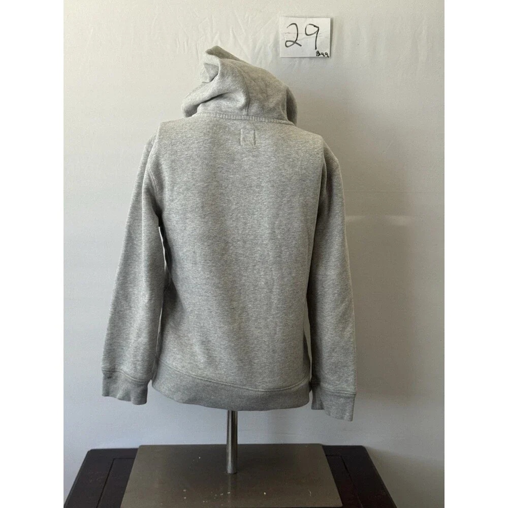 GAP Kids Gray Full Zip Hoodie Logo Sweatshirt Youth Large Fleece Lined